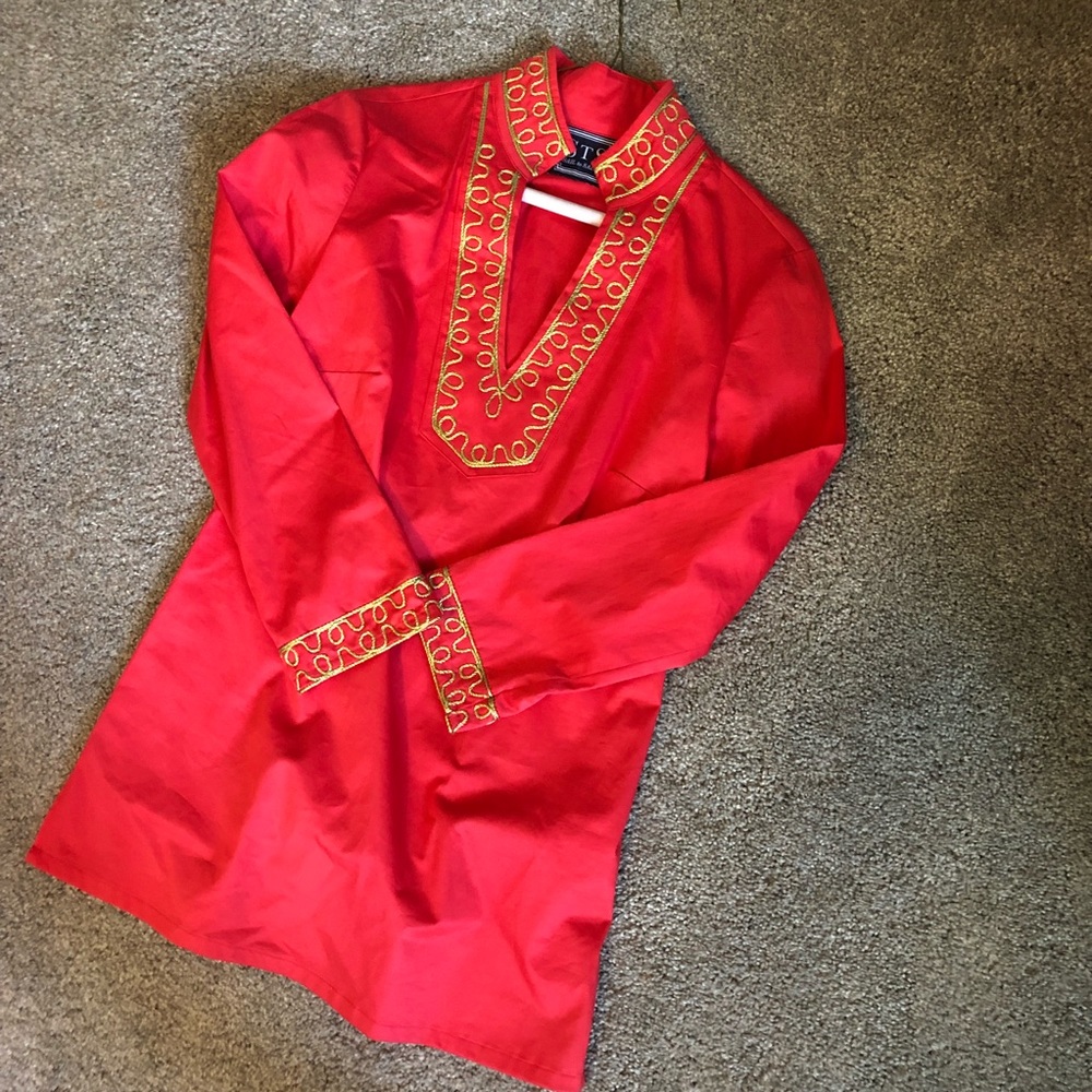 Gorgeous STS Sail To Sable tunic gold and red